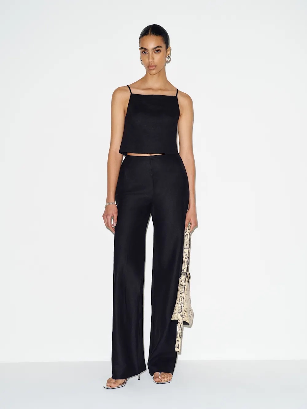 Reformation | Kerri Linen Top | Black | Small | NWT
